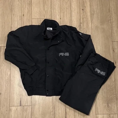 Ping Outwear Vintage Golf Rain Black Jacket (XL) and Pants (L) - Image 1 of 4
