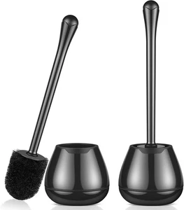 Toilet Brush and Holder, 2 Pack Toilet Bowl Brush with Long Handle, Plastic Hold - Picture 1 of 5