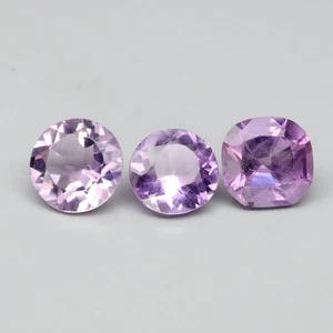 3pcs Lot 3.19ct t.w Round & Cushion Natural Unheated Purple Amethyst, Gemstone - Picture 1 of 4