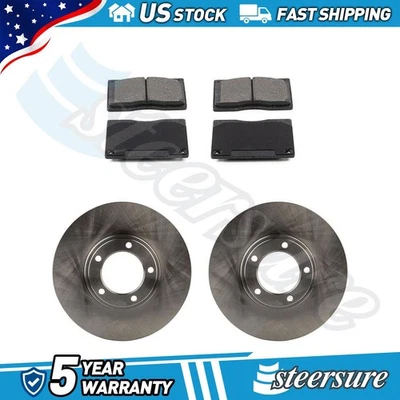 Front Disc Brake Rotors Brake Pads Kit for 1982-1987 Jaguar Vanden Plas - Image 1 of 4