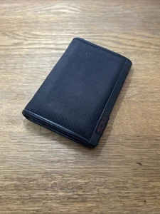 TUMI Alpha Slim Kartenetui. Ausweis Geldbörse schwarz Leder/Canvas Doppelfaltung Portemonnaie - Bild 1 von 12