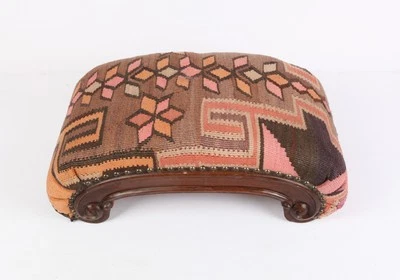 Boheman Kilim Upholstered Accent FoodStool – Bohemian Home Decor, Free shipping - Image 1 of 4