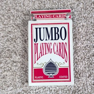 Jumbo Spielkarten Kunststoff beschichtet Deck Standard Index Poker Größe rot komplett - Bild 1 von 4