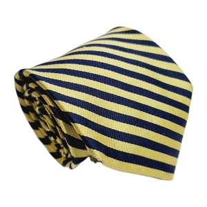 Corbata de seda de diseñador Brooks Brothers a rayas doradas para hombre tela 58x3,5" - Imagen 1 de 5