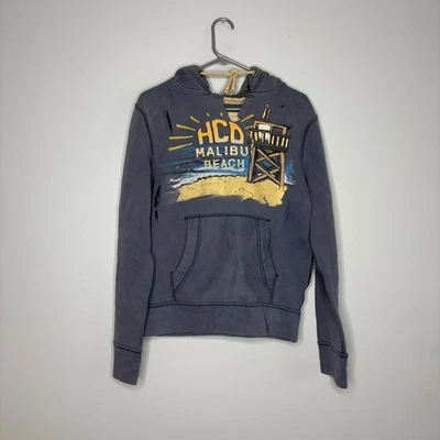 Sudadera con Capucha Hollister Surf Vintage Y2K Envejecida Desteñida Azul Pacific Beach Talla Pequeña Foto 1 de 4