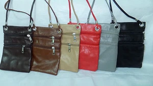 Soft Leather Like, Travel Passport Pouch Cross/ Neck/Shoulder Small Bag /Wallet - Picture 1 of 10