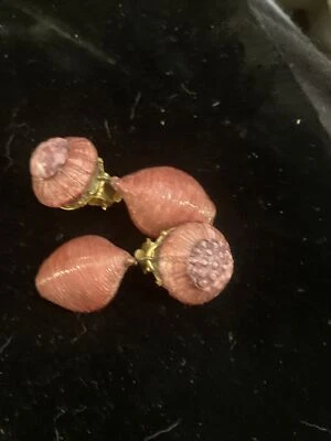 Earrings CILEA  Francoise Montague PARIS HANDMADE Shell CLIp FRANCE Chandelier - Image 1 of 4