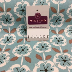 Duck Egg Floral 100% Baumwolle Canvas Handarbeit Stoff MK856-27 - Bild 1 von 14