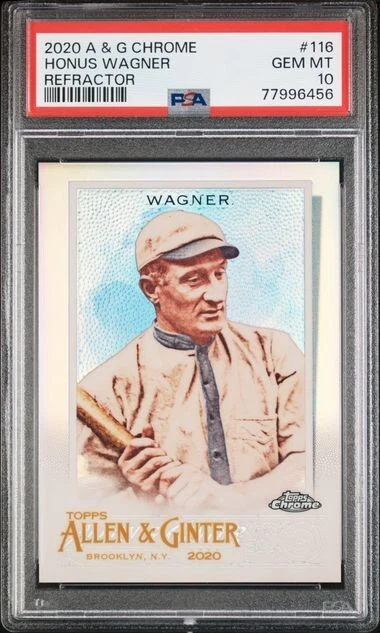 2020 Topps Allen & Ginter Chrome 116 Honus Wagner Refractor PSA 10 Pirates - Image 1 of 2