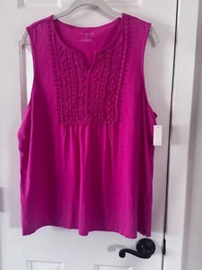 Talbots Outlet Damen Dunkelrosa Spitze Tank Top Shirt Größe XL Extra Large Neu - Bild 1 von 8