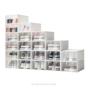 20pcs Shoe Box Stackable Shoe Storage Organizer Sneaker Container Clear - Picture 1 of 14