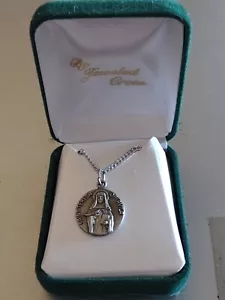 COLLANA SANTA TERESA ARGENTO STERLING VINTAGE MA NUOVA CON SCATOLA - Foto 1 di 4