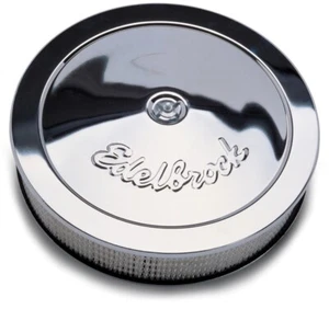 Edelbrock 1207 Pro-Flo 14" Chrome Air Cleaner Assembly Paper Element 3.313" Tall - Picture 1 of 3