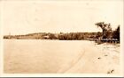 Belle carte postale Torch Lake Clam River Shoreline comté d'Antrim RPPC