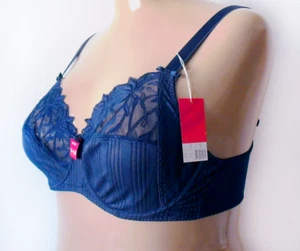 B-FULL BeautyFull Bügel BH blau mit Spitze floraler Look in Größe 80 F - 414/694 - Bild 1 von 4