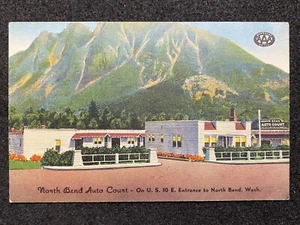 North Bend Washington WA Automobile Court King Co. Foto postal antigua - Imagen 1 de 2