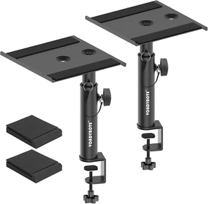 Set of 2 Studio Monitor Stands Desk Clamp Desktop Speaker Stands with Isolati... - Picture 1 of 1