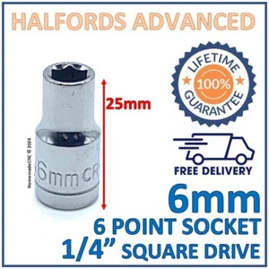 Toma de 6 puntos Halfords Advanced 6 mm 1/4" de accionamiento cuadrado - garantía de por vida - Imagen 1 de 7