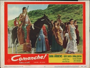 COMANCHE original 1956 lobby card LINDA CRISTAL/HENRY BRANDON 11x14 movie poster