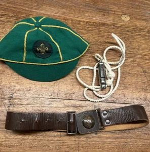 Vintage Cub /Scout Belt hat and whistle bundle 1970s - Bild 1 von 10
