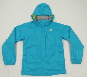 The North Face TNF Hyvent Rain Wind Blue Youth Girls Hooded Full Zip Jacket L - Picture 1 of 9