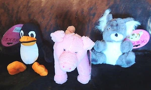Soft Plush 6" KOALA BEAR, 7" PENGUIN or 8" PIG Play Fetch SQUEAK DOG TOY NWT - Picture 1 of 5