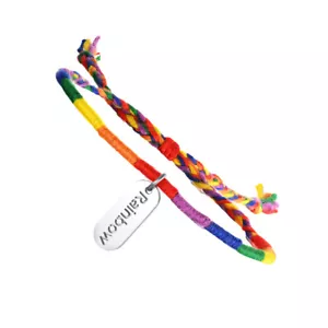 Geflochtenes Regenbogen-Armband Armbänder Pride Lady Schmuck - Bild 1 von 14