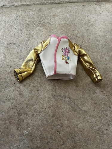 OFF WHITE Barbie Doll Clothing Faux Leather Cream Off White Jacket Coat w G Accents