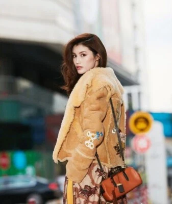 Abrigo Coach 1941 Eagle Raggedy Shearling $2400 talla 6 chaqueta de cuero bordada Foto 1 de 4