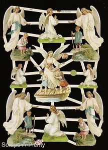 German Vintage Style Scrap Die Cut - Guardian Angels Christmas Easter EF7363 - Picture 1 of 1