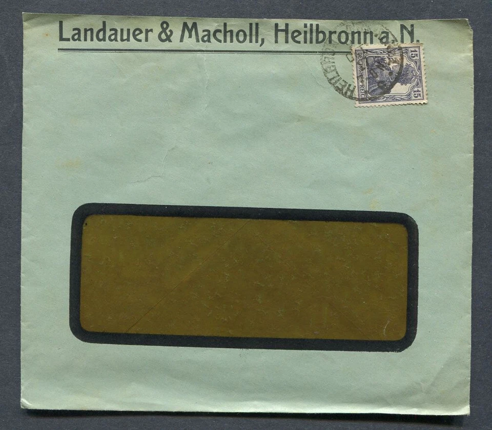 Reich alemán: cubierta de gran empresa de 1917 - Heilbronn - usada Foto 1 de 1