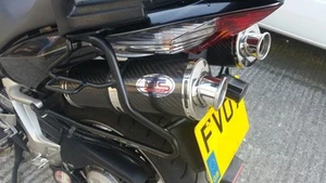 Honda VFR 800 V-Tech 02-2013 Carbon Round single outlet ROAD LEGAL Exhausts Can - Picture 1 of 5