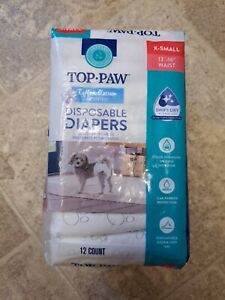 Top Paw Disposable Scented Dog Diapers Size XS 12 Count 