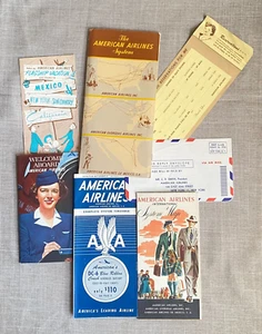 Paquete de viaje de período completo vintage c1950 American Airlines mapas y folletos 6 artículos - Imagen 1 de 24