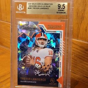 2021 Wild Card Alumination Smashing Blue #SM1 Trevor Lawrence RC BGS 9.5 GM 9/15 - Picture 1 of 5