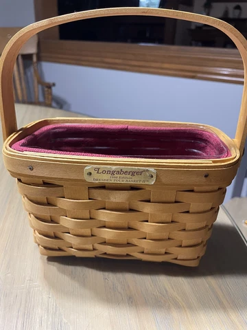 Longaberger 1998 Edition Dresden Tour Basket ll w/ Plastic & Cloth Liners Cover