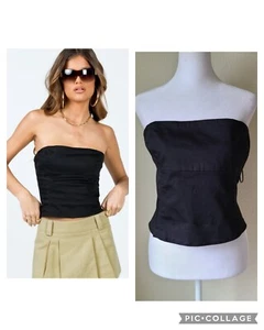 Princes Polly XX Strapless Top Women's Size 12 New NWT Black Y2K Cropped - Picture 1 of 8