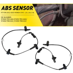 Front R&L ABS Wheel Speed Sensor For 2012-2015 Honda Civic 57450-TR0-013 EOOH - Picture 1 of 21