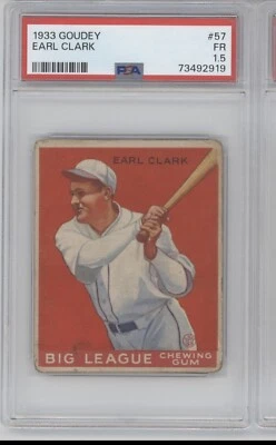 EARL CLARK 1933 Goudey #57 PSA 1.5 - Image 1 of 2