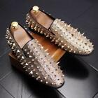 Fashion Mens Spike Pointy Toe Punk Studded Rivet Loafers Casual Dress Shoes