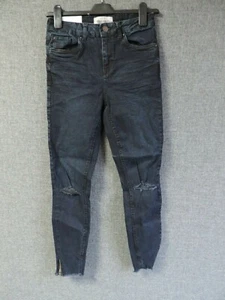 H&M Ankle Grazer Distressed Jeans Dark Blue UK 10 RRP £24.99 LN112 VV 02 - Picture 1 of 4