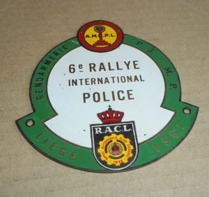 Ancien badge plaque de calandre - AMCPL RACL 6e RALLYE POLICE Liège 1961 - Picture 1 of 2