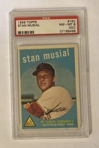1959 Topps Baseball Stan Musial St Louis Cardinals Card #150 PSA 8 - Picture 1 of 2