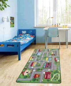 City Street Map Kids' Rug with Roads Kids Rug Play mat with School Hospital S... - Picture 1 of 6