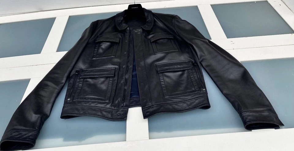 UltraRare & Gorgeous Givenchy AW00 Lampo Zipper 4 Pockets Lamb Leather Jacket - Image 1 of 4