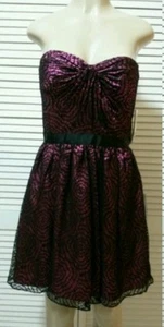 ¡NUEVO! AQUA NUEVO Negro Fucsia Encaje Sin tirantes Fiesta Semi-Formal Vestido, Talla 0,6 - Imagen 1 de 6