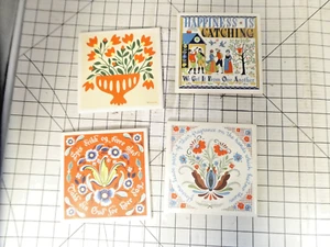 Berggren 6" Vintage Norwegian Tile Trivets Set of 3 - Picture 1 of 10