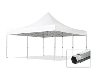 5x5 m ALU Faltpavillon PVC schwer entflammbar, Faltzelt Partyzelt Pavillon weiß - Bild 1 von 7