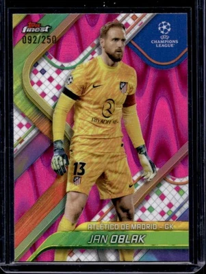 2024-25 Finest UEFA Jan Oblak Pink Raywave Refractor #92/250 Atletico - Image 1 of 2