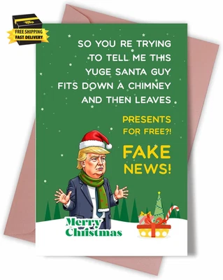 Funny Trump Christmas Card - Humor Trump Christmas Gifts Cards for Her Him Fans  - Image 1 of 4